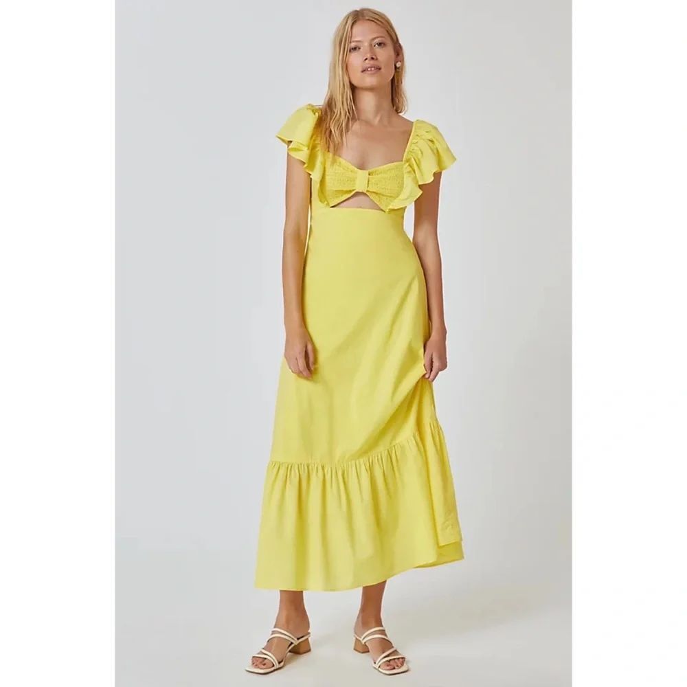 Farm x Anthropologie Ruffle Midi Dress